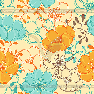 Background with flowers. (Seamless Pattern) - royalty-free vector image