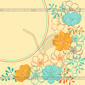 Background with stylish flowers - vector clipart