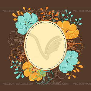 Background with stylish flowers - vector clip art