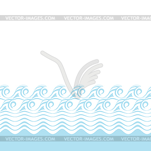 Seamless abstract blue wave texture ( background) - vector clip art