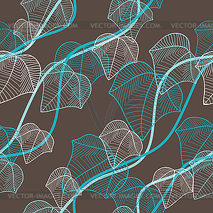 Leaves. (Seamless stylish pattern) - vector image