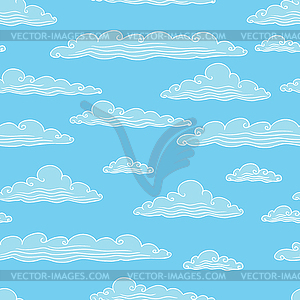 Seamless background with clouds -  - color vector clipart