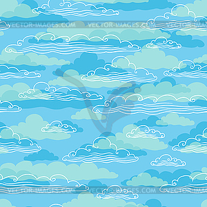 Seamless background with clouds - - vector clip art