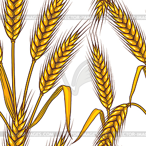 Abstract textured wheat field. Seamless pattern.  - vector image