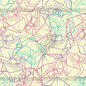 Seamless pattern with gift boxes. texture - vector clip art