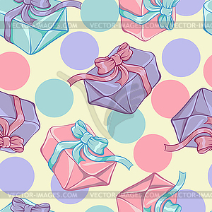 Seamless pattern with gift boxes. texture - vector clipart / vector image