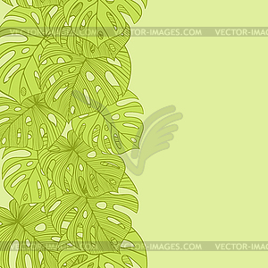 Leaves of palm tree. Seamless pattern - vector clipart