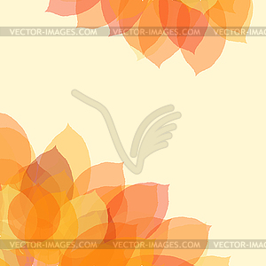 Autumn leaf background with space for text, - vector image