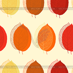 Cute seamless leaf autumn pattern - vector image