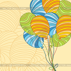 Background with colored balloons - vector clip art