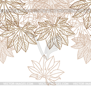 Autumn braun leaves background - - vector image