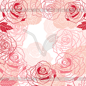 Floral background with pink roses.  - vector clipart