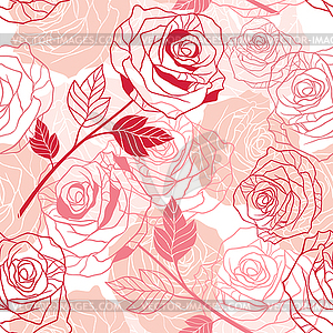 Floral background with roses. seamless pattern - vector image