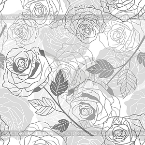 Floral background with roses. seamless pattern - vector image