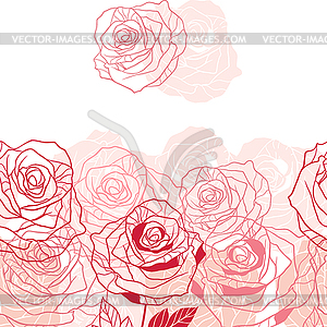 Цветочный фон с розовыми розами. - иллюстрация в векторе