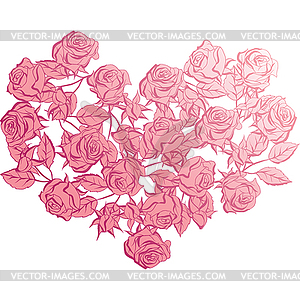 Floral background with pink roses.  - vector image