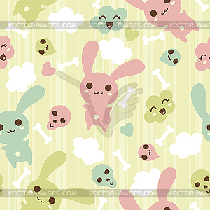 Seamless pattern with doodle. kawaii  - vector clip art