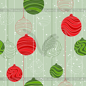 Retro elements for design Christmas balls seamless - vector image