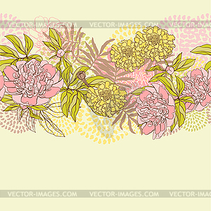 Seamless pattern with flowers.  - vector clipart