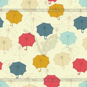 Seamless pattern with cute umbrellas.  - vector clipart