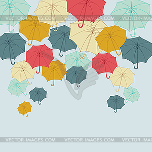 Background with collor umbrellas. autumn  - vector clip art