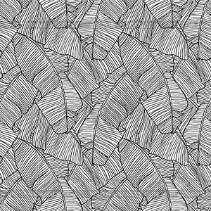 Leaves of palm tree. Seamless pattern - vector clipart