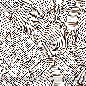 Leaves of palm tree. Seamless pattern - vector clip art
