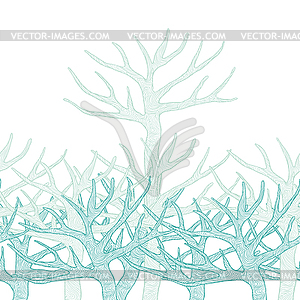 Decorative seamless pattern with trees.  - vector clipart