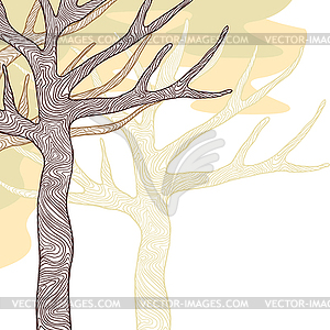 Card design with stylized trees.  - vector clip art