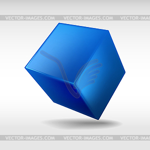 Blue cube .  - vector clip art