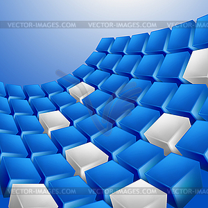 Абстрактный фон из кубов в синих тонах. - векторное изображение клипарта