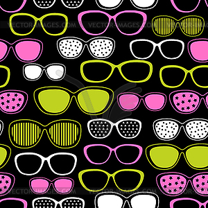 Glasses and sunglasses seamless pattern. texture - vector clip art