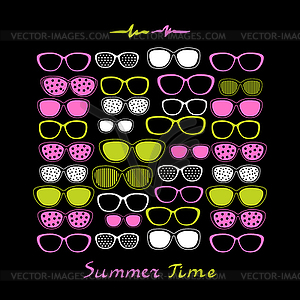 Color glasses and sunglasses - vector image