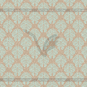 Seamless vintage pattern on old paper texture - vector clip art