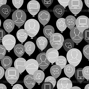 Social media network icon set seamless texture - vector image