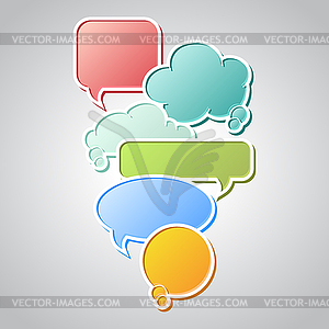 Collection of colorful speech bubbles and dialog - vector EPS clipart