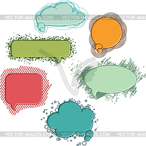 Коллекция красочных пузырьков речь и диалог - графика в векторе