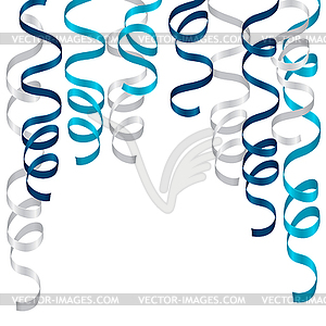 Shiny gradient curling streamers or party serpentin - vector image