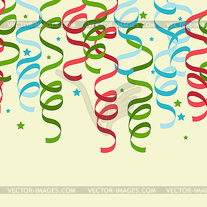 Seamless background with party streamers - vector clip art