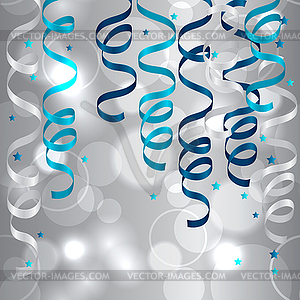 Shiny gradient curling streamers or party serpentin - vector clipart