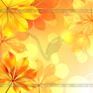 Autumn background with yellow leaves.  - vector clipart