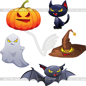 Collection of Halloween-related objects and - vector clipart