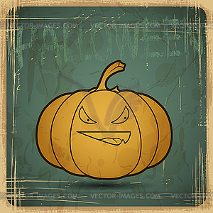 EPS10 vintage grunge old card. Halloween pumpkin - vector clipart