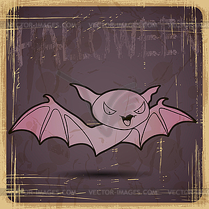 EPS10 vintage grunge old card. Halloween bat - vector clip art