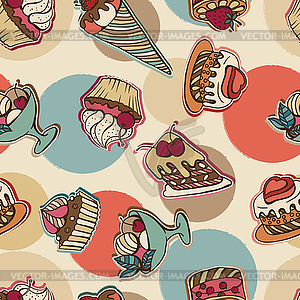 Background with of cake in retro style. Seamless - vector EPS clipart