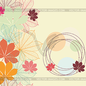 Seamless background with falling autumn leaves in - vector clipart