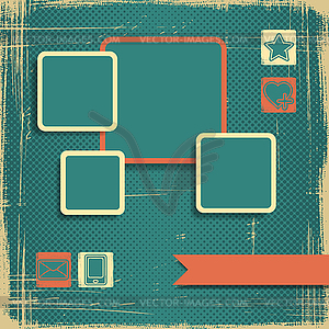 Retro Style Website Template. design frame - vector image
