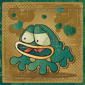 EPS 8 vintage background with frog - vector clip art