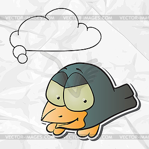 EPS 8 crumpled paper background with bird - vector clipart