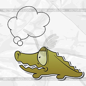 EPS 8 crumpled paper background with crocodile - vector clip art